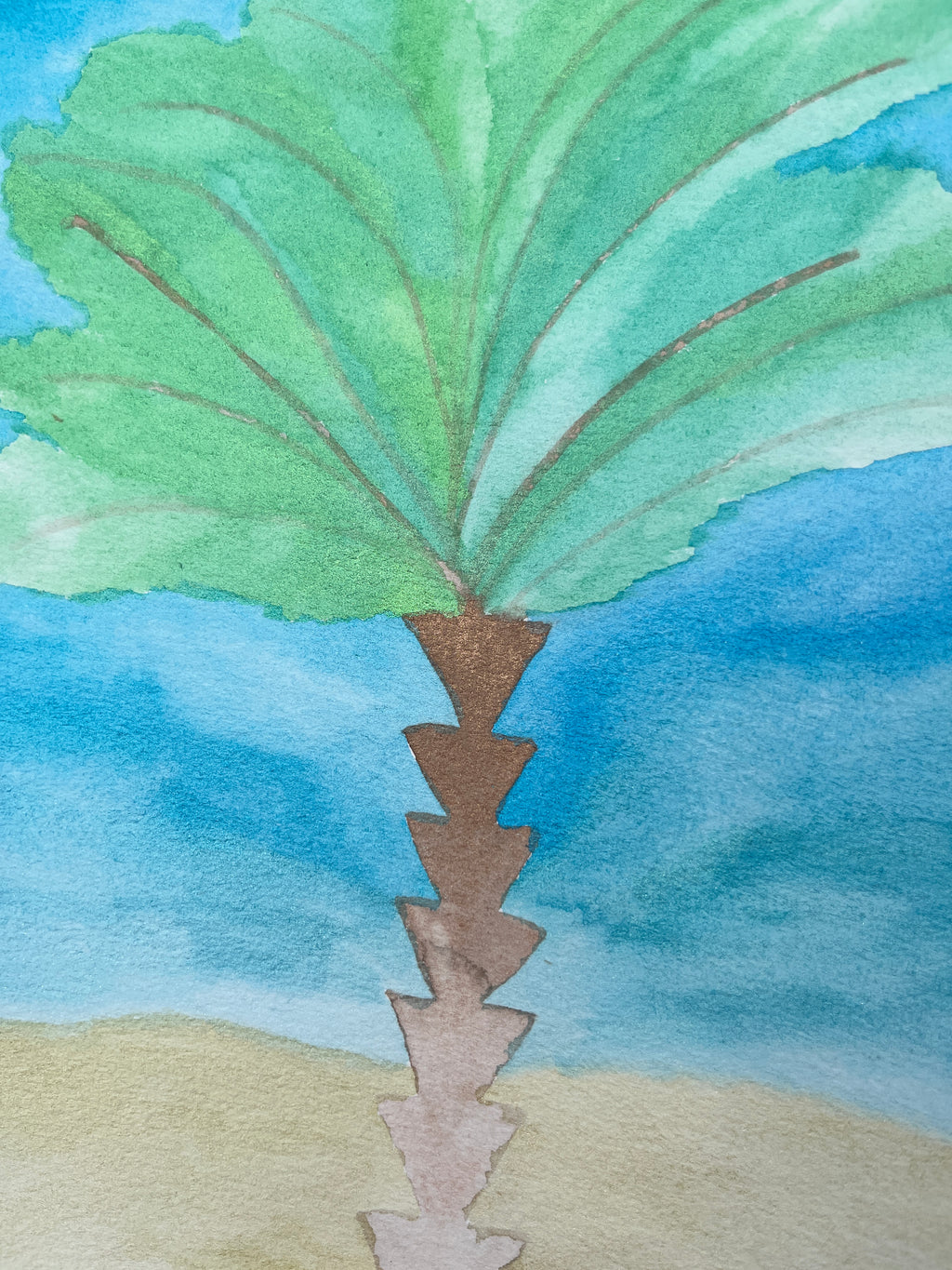 One with the Sea - Original Palm Art by Sacraia