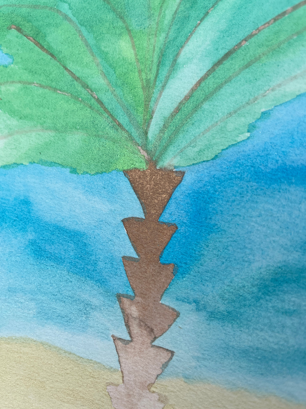 One with the Sea - Detail - Original Palm Art by Sacraia